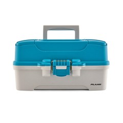 Plano 3-Tray Fishing Tackle Box Blue w/ Berkley Saltwater Bait Kit Combo – New