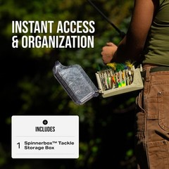 SpinnerBox Tackle Box, Holds 40 Lures, Tactical Green