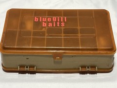 2-Sided Hard Case Plastic Tackle Box Organizer w/ Lures Orange/Beige