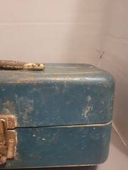 Vintage Union Steel Chest Two Trays Tackle Box Teal Blue