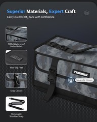 TideRex Fishing Tackle Bag, 20Pcs Soft Bait Storage, Waterproof Oxford Black