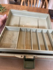 Vintage Fishing Wood Stream Sport Fisher 41 Tackle Box Light Green Classic