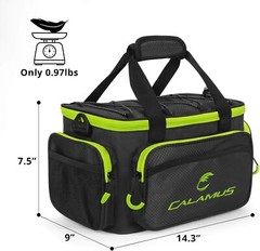 Calamus Fishing Tackle Storage Bag Portable Waterproof 14.3X9x7.5 Inches