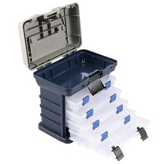 4 Layers Portable Fishing Tackle Box 10×6.7×9.8 Inch Stuff Organizer Storage