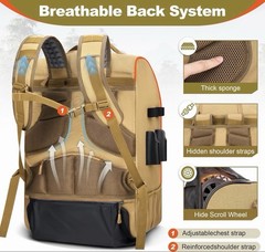 Rolling Fishing Backpack with Holder Rod‌ – Tackle Waterproof Bag‌ with Wheels
