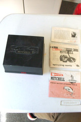 Vintage “Garcia Mitchell Reel Box (No Reel) & Vintage Reel Booklets”