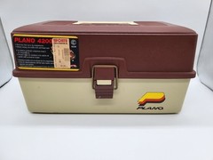 Plano Model 4200 Tackle Box 2-Tray Storage Brown/Tan – Vintage Made In USA