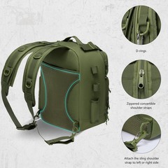 Convertible Fishing Backpack Sling Bag with Rod Holder, Adjustable Tactical W…