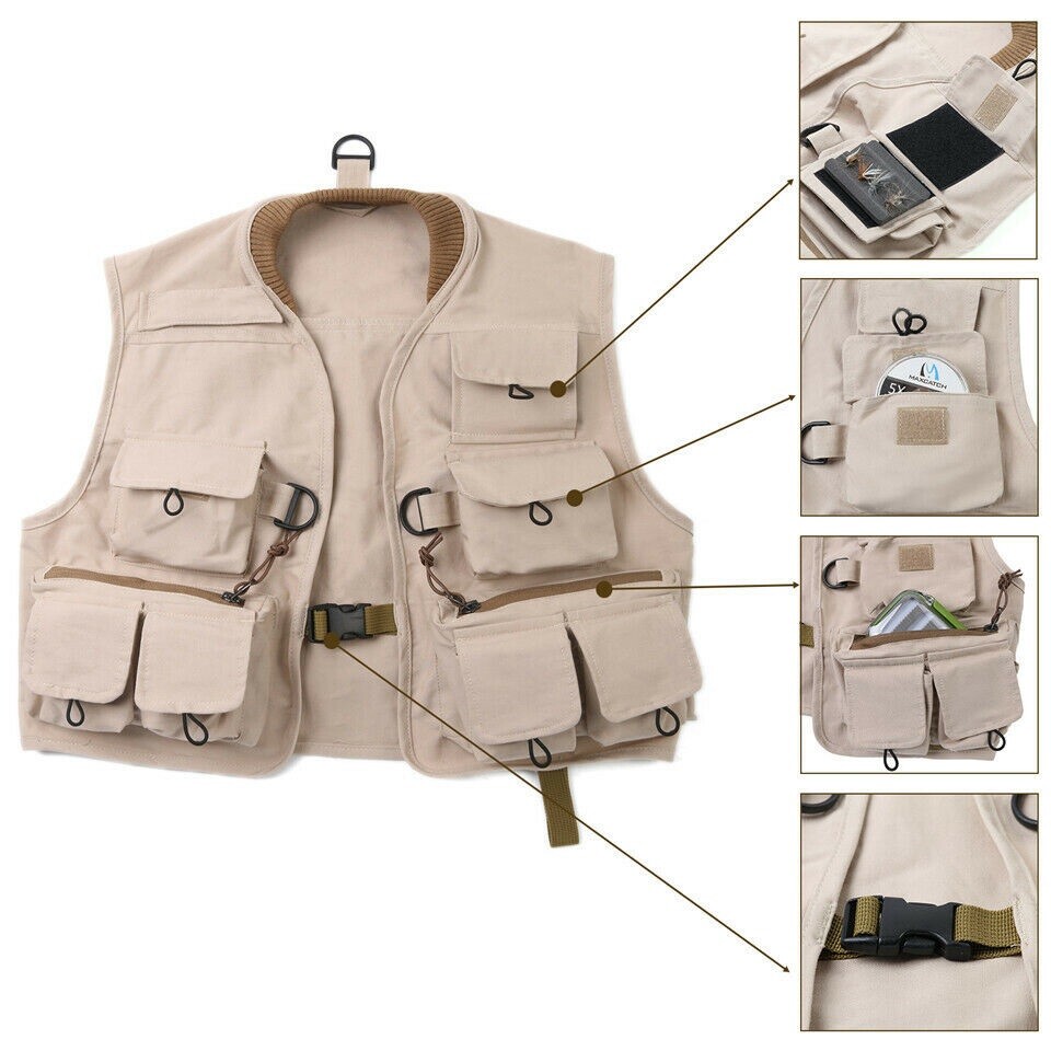 100%Cotton Kids Fly Fishing Youth Vest Children Jacket Multi Pocket
