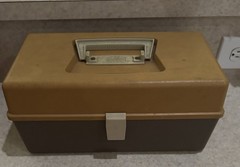 Plano 5000 3 Tier Tackle Box Vintage Brown & Yellow Sport Fishing Gear