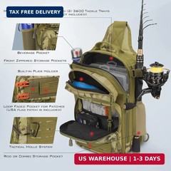 KastKing BlowBak Tactical Sling Tackle Bag-Lightweight Fishing Backpack Storge F