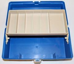 Vintage Plano 5410 BLUE Tackle Box Single Tray 6 Compartments Excellent Cond.