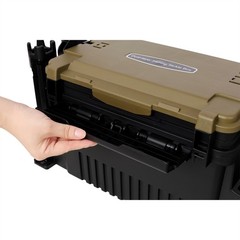 Tackle Box 11L 2 Layer Fishing Tackle Fishing Storage w/ Rod Holder & Cup Holder