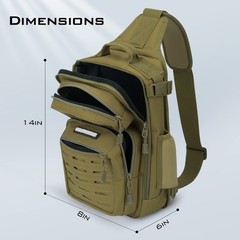 KastKing BlowBak Tactical Sling Standard, D: Desert Brown （14” X 8” X 6”）
