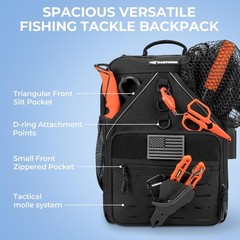 KastKing Karryall Fishing Tackle Bag With Rod Holder 4 Tackle Boxes 40L Backpack