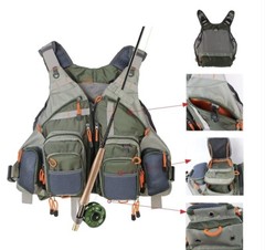 Multi-pocket Fly Fishing Vest Backpack Chest Bag