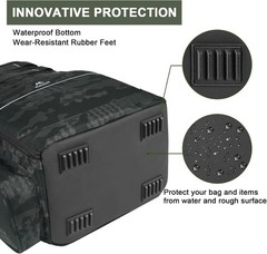 Fishing Backpack Water Resistant Tackle Storage Bag with Rod Holders Cooler for