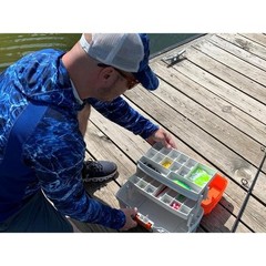 2 Tray Tackle Box W/ 70pc Kit Freshwater Fishing Storage Easy Access Latch New
