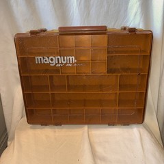 Vintage MAGNUM By PLANO Double Sided Fishing Tackle Box W/ Adjustable Dividers