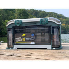 Plano Outdoor Sports Angled Fishing Tackle Box Storage System, Green / Tan, 11.5