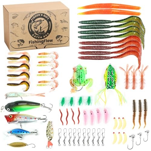 71Pcs Fishing Lures Kit, Fishing Tackle Box Fishing Baits Including Crankbaits