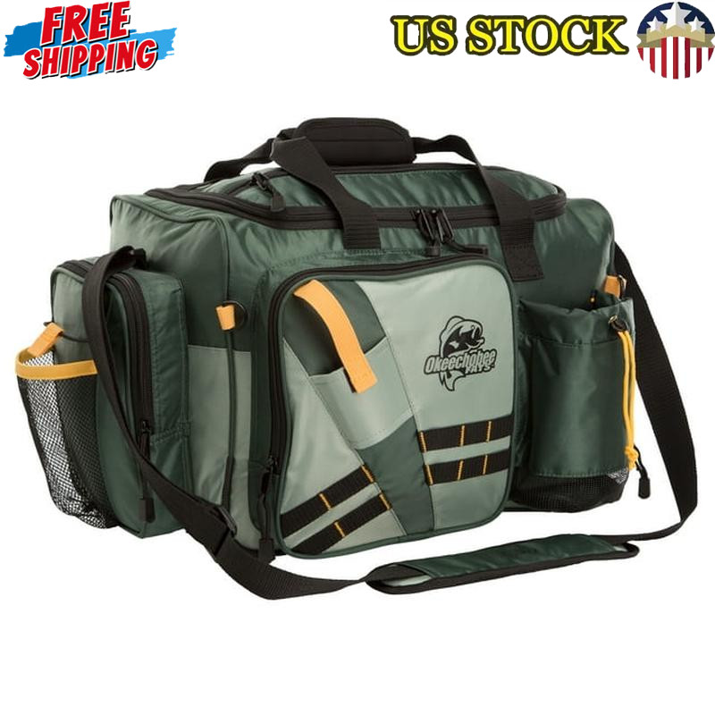 Extra Large Fishing Tackle Bag Utility Boxes Adjustable Shoulder Strap Polyester