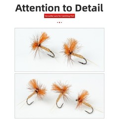 For Trout Fly Mayfly Spinner Lure 5PCS Brown 12# 1.4cm x 0.6cm High Carbon Hook