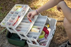 3-Tray Tackle Box W/ Dual Top Access Dark Green Metallic/Off White Premium