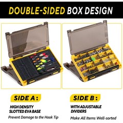 356PC Essential Tackle Kit with Dual-Side Box for Trout, Bass, Crappie Fishing