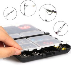 Fishing Accessories Kit Fishing Set W/ Tackle Box Fishing Hooks Weights Jig