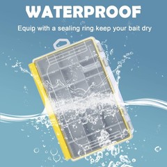 Waterproof Fishing Tackle Box Organizer with Removable Dividers Sturdy Lure S…