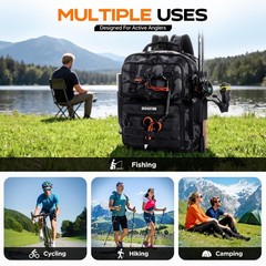 Fishing Backpack with Tackle Boxes and Rod Holders, Fishing Bag with Fishing …