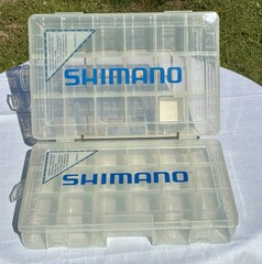 2-Shimano Clear Plastic Fishing Lure Tackle Box 18 Components SHM-360- 18
