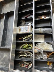 Vintage UMCO 1000 Aluminum Tackle Box Full With Model 10 Small Box
