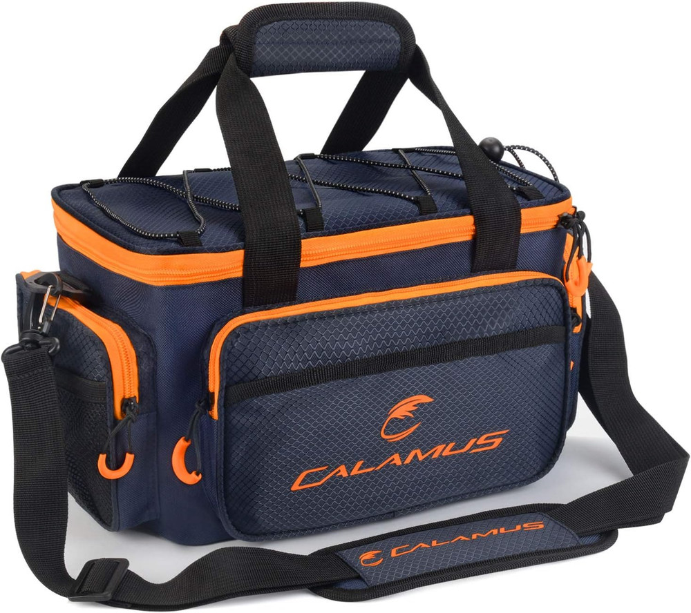 Fishing Tackle Bag Waterproof Rip Stop PE Padded Shoulder Strap Saltwater