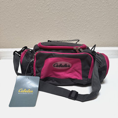 Cabela’s Fishing Utility Bag Holds 3500 Size Boxes 16x9x7in Pink Gray NWT