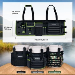 Dark Gray 5 Gallon Fishing Bucket Organizer Tackle Bag 15 MultiPocket Gear
