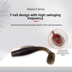 Multi-Color Soft Bait with T-Tail Movement 6pc TPR 30g for River Fishing