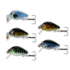 Compact 3cm 1.8g Crankbait Lures 5PCS for Targeted Bass Fishing Applications