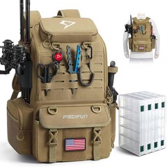 52L Fishing Tackle Backpack W/ Rod Holders & 4 Tackle Boxes Large Tackle Bag