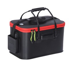 Foldable Fishing Bucket 6Gal EVA Waterproof Fishing Bait Storage Box W/ Top Mesh
