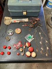 Plano Vintage Tackle Box 3 Tiers With Assorted Lures And Fishing Accessories