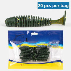 20PCS Deep Thread T Tail Soft Bait 3.5cm 4.5cm Realistic Swimming Motion Lure