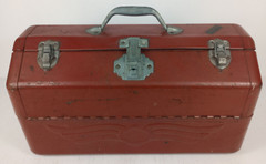 Vintage Metal Large Simonsen Tackle Box 20″x11″10″ Red
