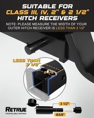 RETRUE Trailer Hitch Lock, 5/8″ Locking Hitch Pin for 2 Inch and 2 1/2” Re