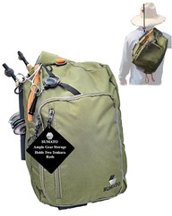 SUMATO Fly Fishing Tenkara Sling Pack with Dual Rod Quiver – 5 Pocket Storage…