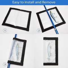 Fishing Lure Covers Tangle-Free Rod Wraps Secure Hook Protectors 4PK Clear