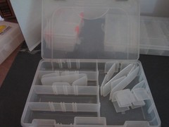 Five Tackle Boxes: Three Plano, One Flambeau, One South Bend