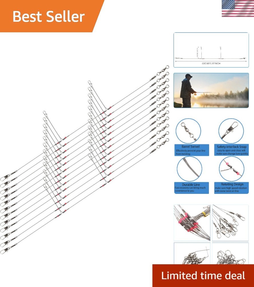 Saltwater & Freshwater Fishing Leaders, 12 Pack – Strong 55 lb Breaking Strength