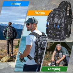 Fishing Backpack with Tackle Boxes, Waterproof Fishing Sling Tackle Bag For F…